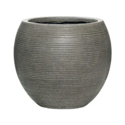 Abby Ball Plant Pot - Ridged Dark Grey -Plant Supplies Sale 6FSTRIGA4