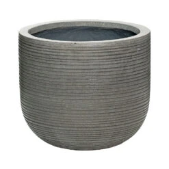 Cody Plant Pot - Ridged Dark Grey -Plant Supplies Sale 6FSTRIGD6
