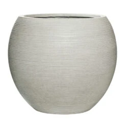Abby Ball Plant Pot - Ridged Cement -Plant Supplies Sale Abby Ball Plant Pot Ridged Cement 51.5x44.5cm