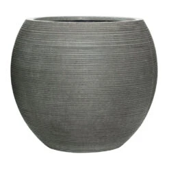 Abby Ball Plant Pot - Ridged Dark Grey -Plant Supplies Sale Abby Ball Plant Pot Ridged Dark Grey 51.5x44.5cm