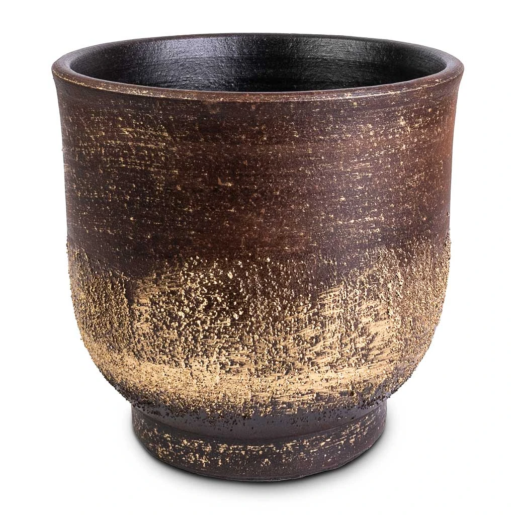 Aico Plant Pot - Shiny Brown 1 Aico Plant Pot - Shiny Brown