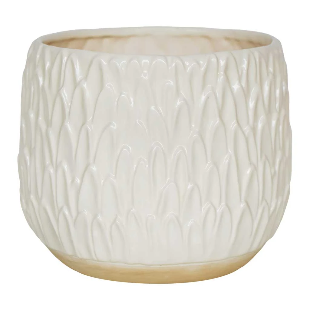 Arles Leaf Plant Pot - White 1 Arles Leaf Plant Pot - White