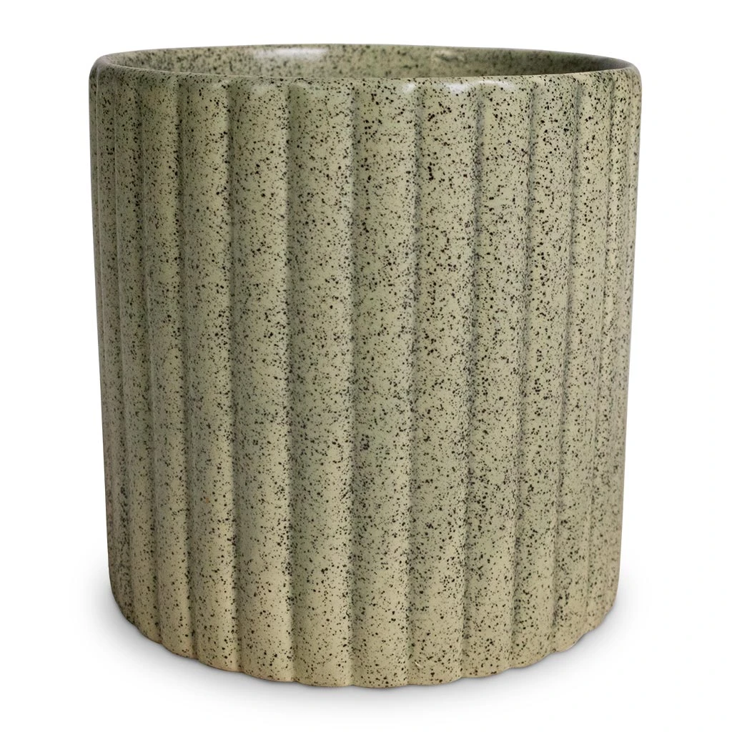 Azalea Ribbed Plant Pot - Speckled Green Stone 1 Azalea Ribbed Plant Pot - Speckled Green Stone