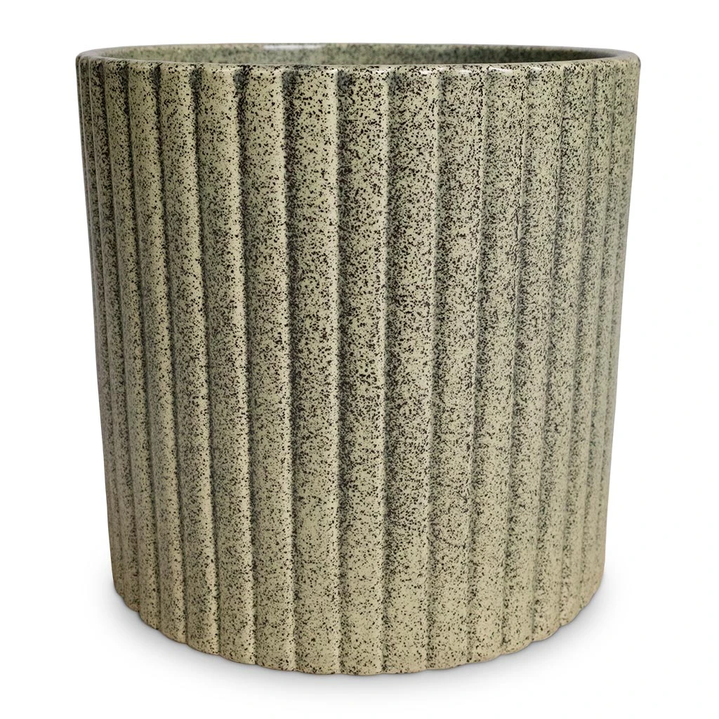 Azalea Ribbed Plant Pot - Speckled Green Stone 4 Azalea Ribbed Plant Pot - Speckled Green Stone - Image 4