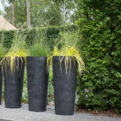 Claire Artstone Tall Planter - Black -Plant Supplies Sale Claire Artstone Tall Planter Black 1
