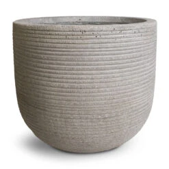 Cody Plant Pot - Ridged Cement -Plant Supplies Sale Cody Plant Pot Ridged Cement 28x25cm