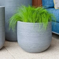 Cody Plant Pot - Ridged Dark Grey -Plant Supplies Sale Cody Plant Pot Ridged Dark Grey Houseplant