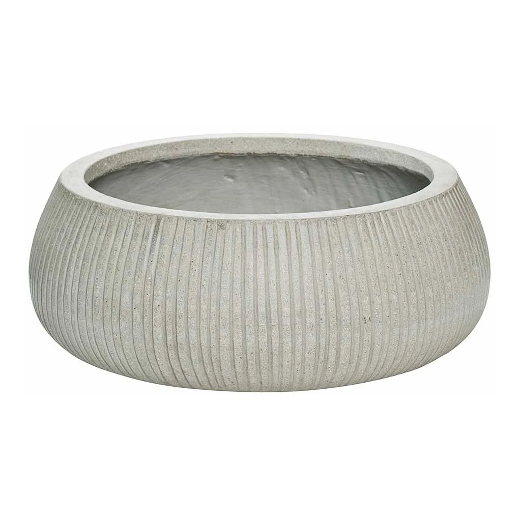 Eileen Plant Bowl - Ridged Cement 1 Eileen Plant Bowl - Ridged Cement