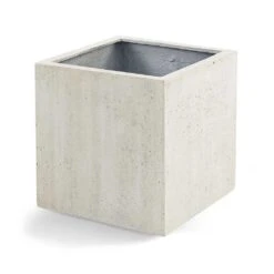 Grigio Cube Planter - Antique White Concrete -Plant Supplies Sale Grigio Cube Planter Antique White Concrete Style