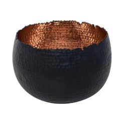 Hammered Bowl - Black With Copper -Plant Supplies Sale Hammered Bowl Black Copper19