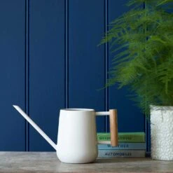Indoor Watering Can 0.7L - Stone With Beech Handle -Plant Supplies Sale Indoor Watering Can 0 7L Stone Beech HandleLS1