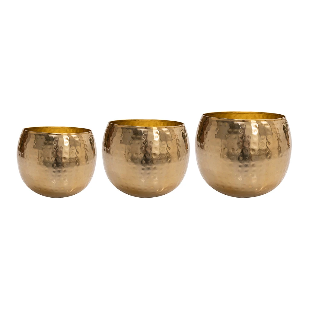 Kody Metal Plant Pots - Set Of 3 - Large - Gold 1 Kody Metal Plant Pots - Set Of 3 - Large - Gold
