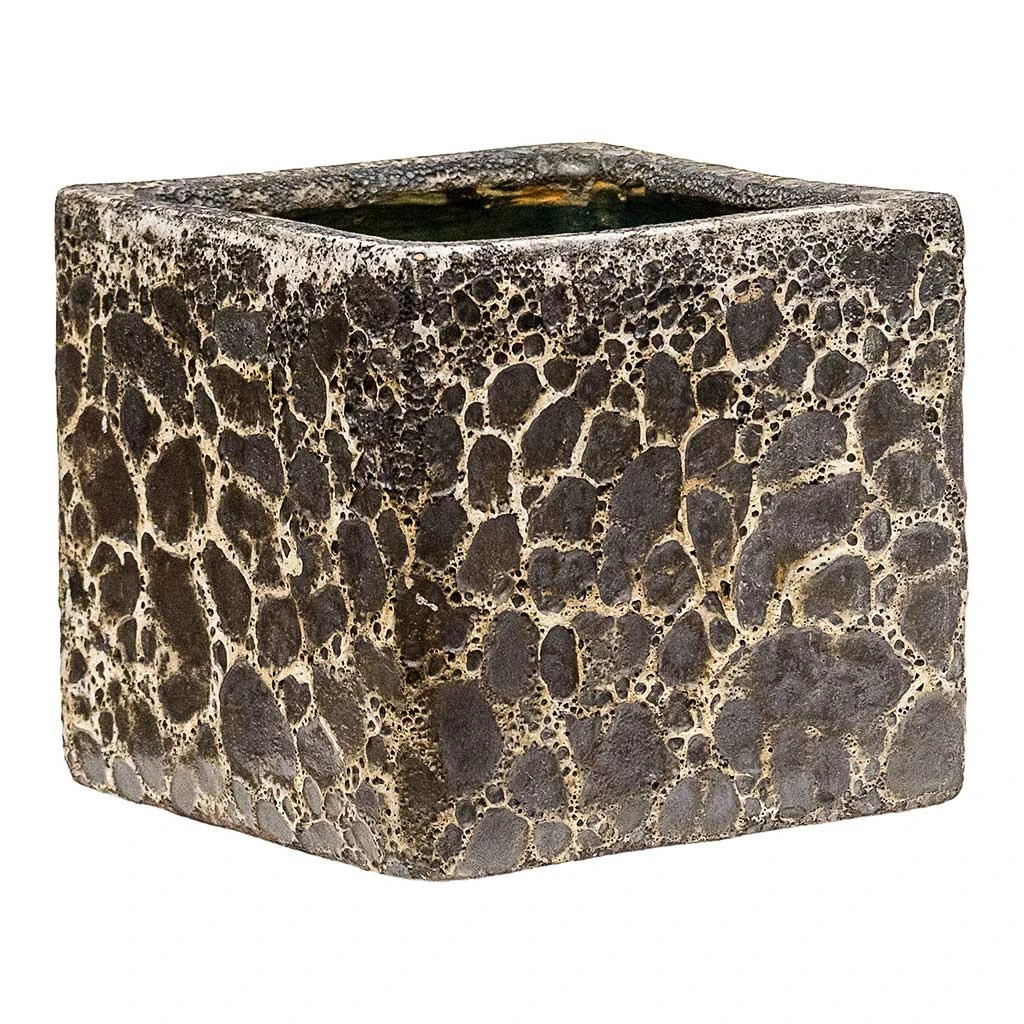 Lava Cube Relic Planter - Black 1 Lava Cube Relic Planter - Black