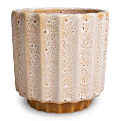 Lugano Scalloped Plant Pot - Mustard -Plant Supplies Sale Lugano Scalloped Plant Pot Mustard 13x13cm