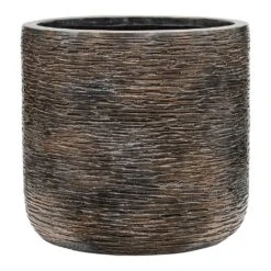 Luxe Lite Wrinkle Cylinder Planter - Bronze 16 Luxe Lite Wrinkle Cylinder Planter - Bronze -Plant Supplies Sale Luxe Lite Wrinkle Cylinder Planter Bronze Large