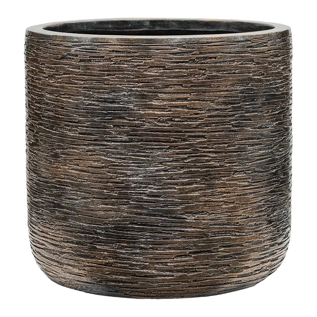 Luxe Lite Wrinkle Cylinder Planter - Bronze 3 Luxe Lite Wrinkle Cylinder Planter - Bronze - Image 3