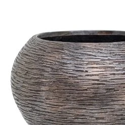 Luxe Lite Wrinkle Globe Planter - Bronze -Plant Supplies Sale Luxe Lite Wrinkle Globe Planter Bronze Close Up