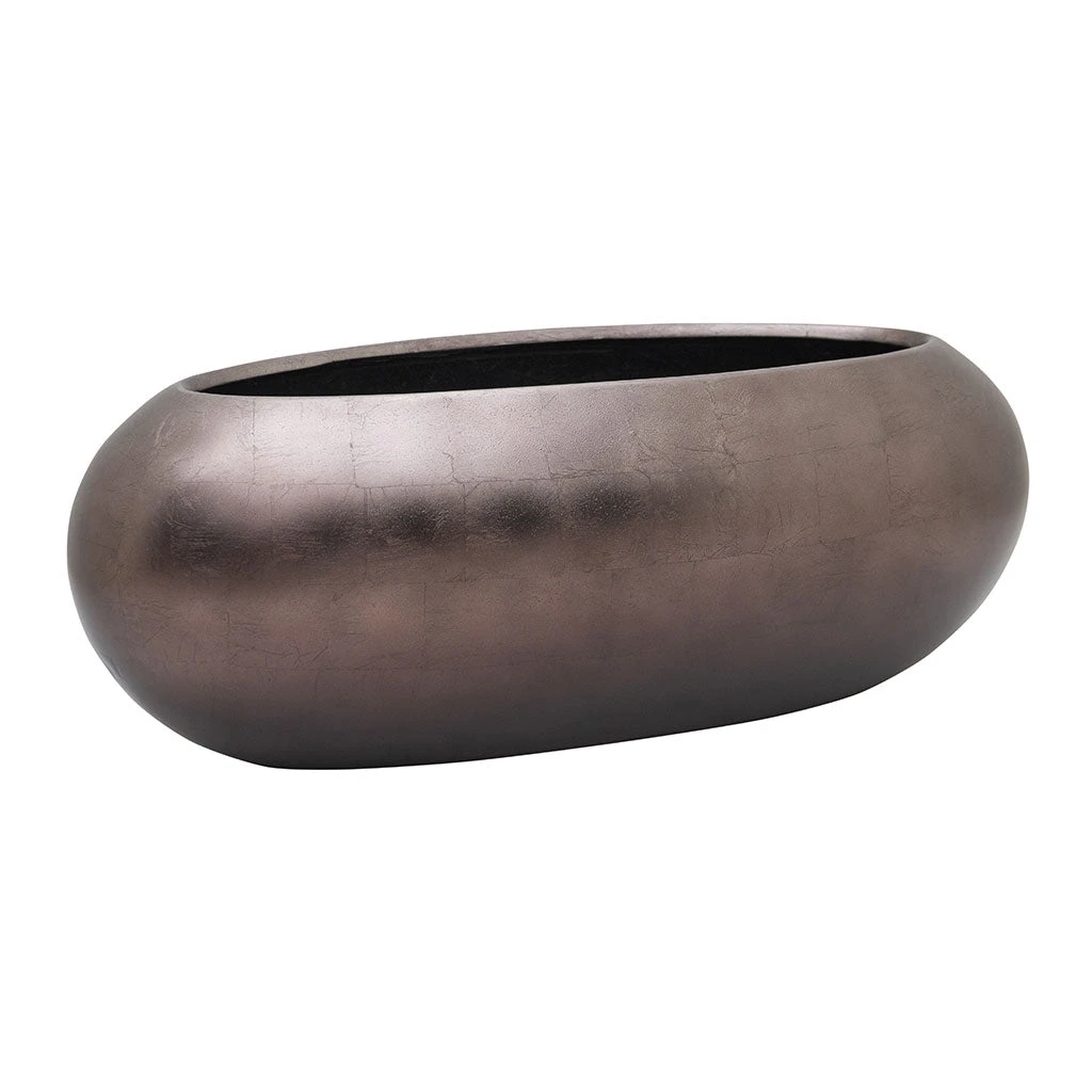 Metallic Boat Planter - Matt Coffee 1 Metallic Boat Planter - Matt Coffee