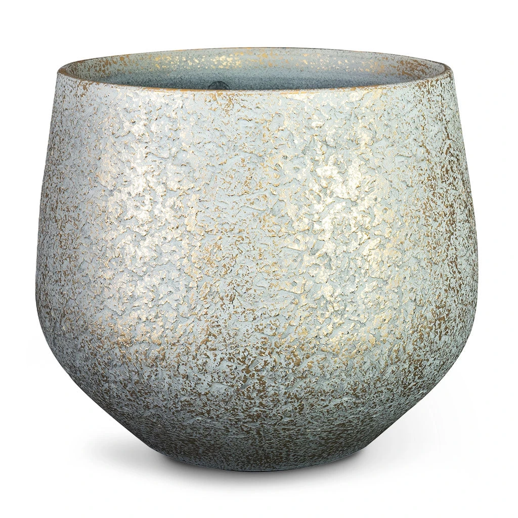 Noor Plant Pot - Metallic Grey 1 Noor Plant Pot - Metallic Grey