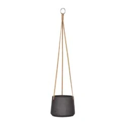 Patt Hanging Plant Pot - Black Washed -Plant Supplies Sale Patt Hanging Plant Pot Black Washed Small
