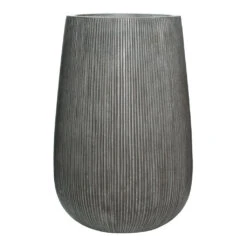Patt High Plant Vase - Ridged Dark Grey -Plant Supplies Sale Patt High Plant Vase Ridged Dark Grey 44x66cm Recovered