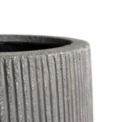 Patt High Plant Vase - Ridged Dark Grey -Plant Supplies Sale Patt High Plant Vase Ridged Dark Grey SWATCH 1