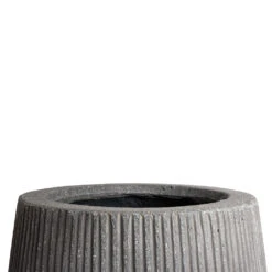 Patt High Plant Vase - Ridged Dark Grey -Plant Supplies Sale Patt High Plant Vase Ridged Dark Grey SWATCH 4