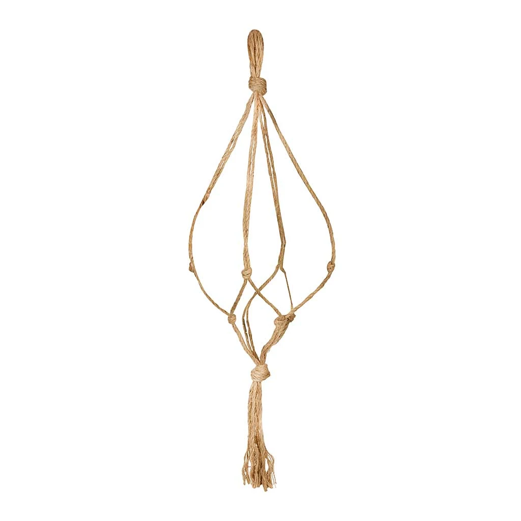 Plant Pot Knotted Macrame Hanging Rope - Jute - 200cm 1 Plant Pot Knotted Macrame Hanging Rope - Jute - 200cm