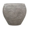Polystone Coated Ribbed Balloon Planter - Raw Grey