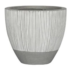 Jesslyn Plant Pot - Ridged White Stripe -Plant Supplies Sale Ridged Jesslyn Plant Pot White Stripe 45x35cm