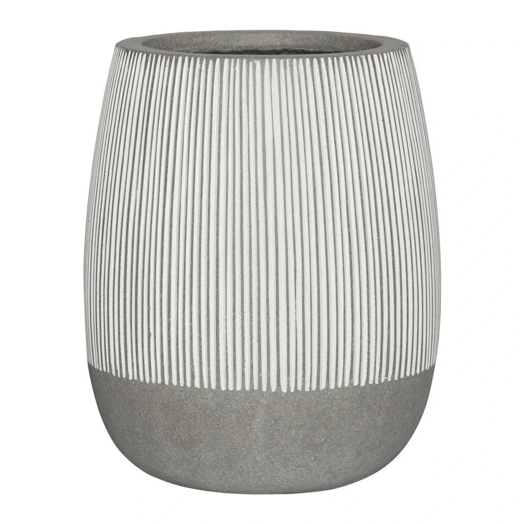 Perry Plant Pot - Ridged White Stripe 1 Perry Plant Pot - Ridged White Stripe