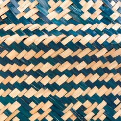 Seagrass Tribal Basket - Teal Lined -Plant Supplies Sale Seagrass Tribal Basket Teal Lined SWATCH